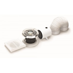 100mm In-Line Shower Fan Light with Duct Kit